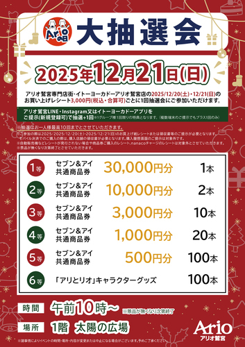 アリオの日　大抽選会