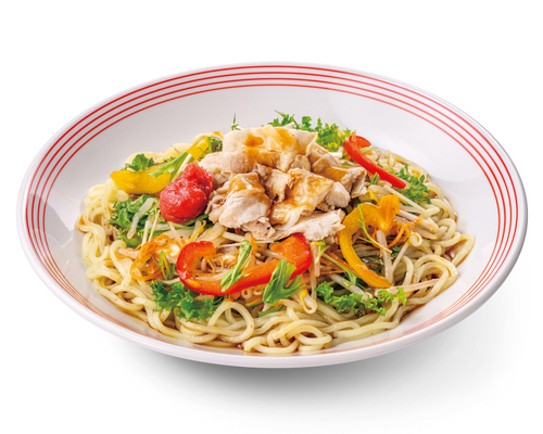 梅肉と豚しゃぶの冷やしめん